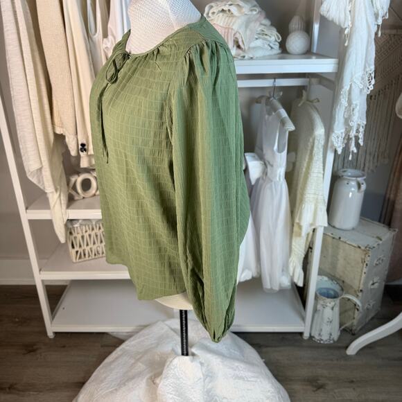 Women's green peasant blouse Plus sz. 2X soft Prairie core peasant #4434 - Picture 2 of 7